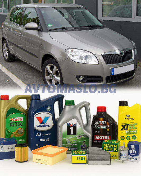 Комплект Масло и Филтри за Skoda Fabia II 1.2 70кс. BZG, CHTA, CGPA, CEVA